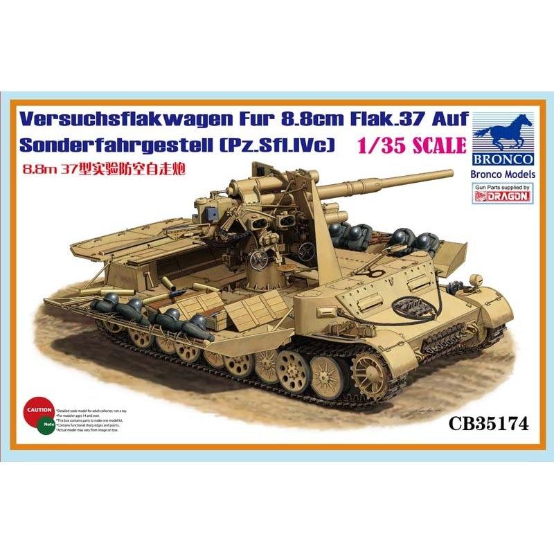 BRONCO 1/35 Versuchsflakwagen Fur 8.8cm Flak.37 Auf Sonderfahrgestell - La bourse des jouets